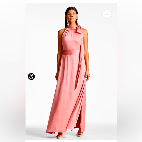 A rouge colored elegant maxi dress by Sachin and Babi perfect for… - Picture 3 of 4